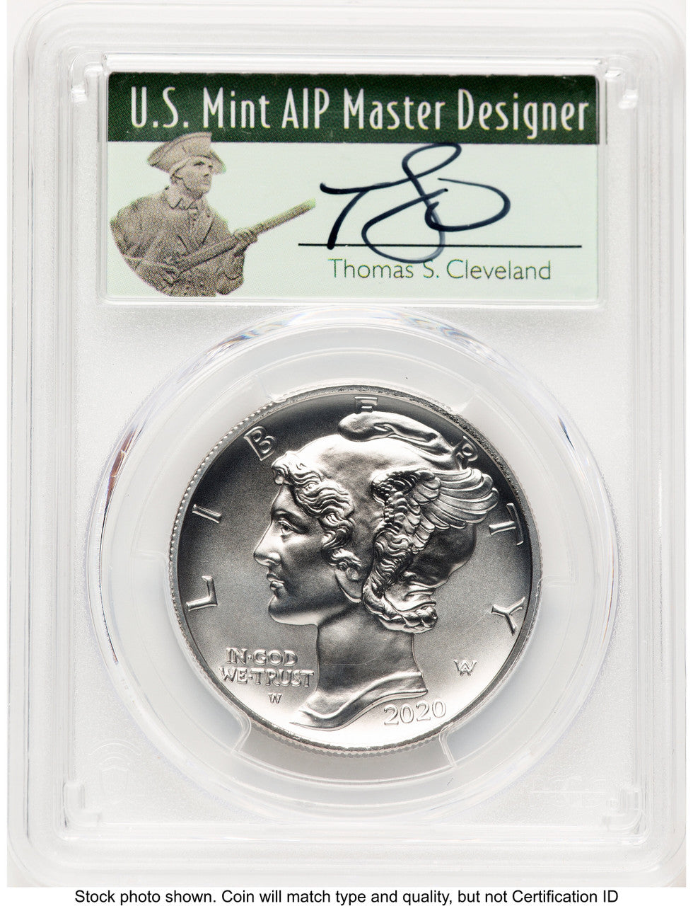 2020-W Palladium Eagle 1 oz Burnished FDI Thomas Cleveland Minuteman PCGS MS70