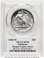 2020-W Palladium Eagle 1 oz Burnished Reagan Legacy Series Michael Reagan PCGS MS70
