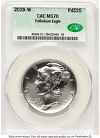 2020-W Palladium Eagle 1 oz Burnished Non Designation CACG MS70