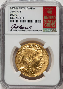 2008-W Burnished Gold Buffalo 1 oz Jeff Garrett Red Book NGC MS70