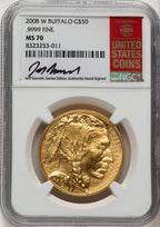 2008-W Burnished Gold Buffalo 1 oz Jeff Garrett Red Book NGC MS70