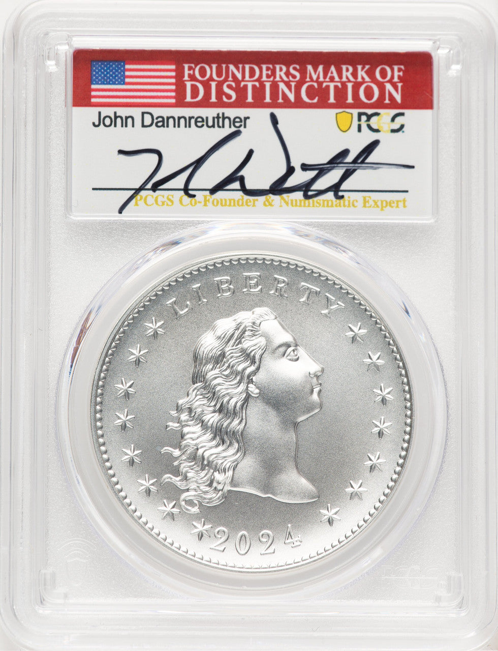 2024-(P) Silver 230th Anniv Flowing Hair Medal AR MS70 PCGS John Dannreuther