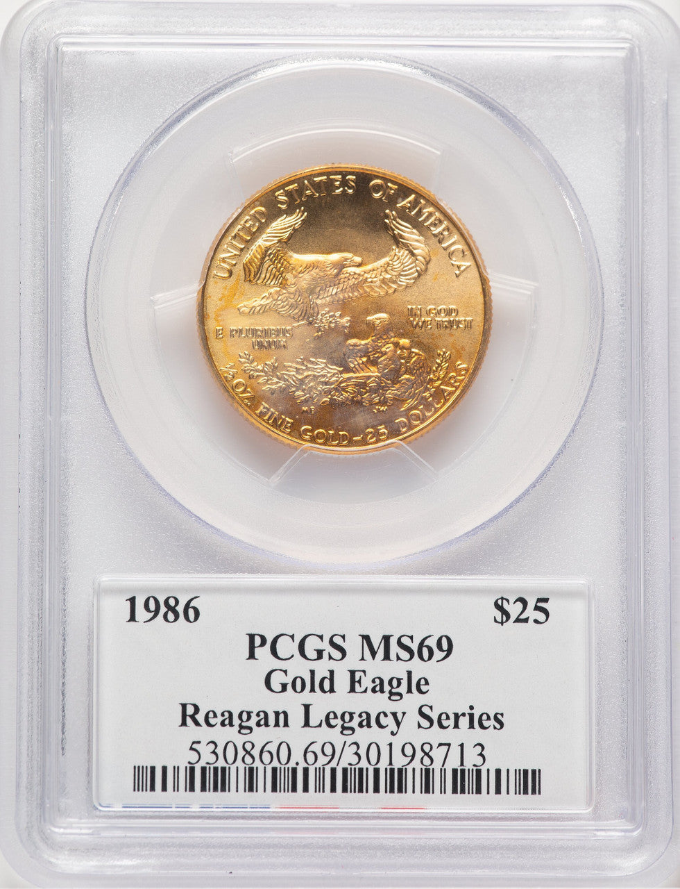 1986 Gold Eagle 1/2 oz Reagan Legacy Series Michael Reagan PCGS MS69