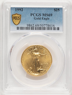 1992 Gold Eagle 1/2 oz Blue Gradient PCGS MS69