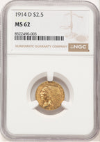 1914-D $2.50 Indian Quarter Eagle NGC MS62 (772957012)
