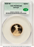2020-W Proof Gold Eagle 1/4 oz Non Designation CACG PR70