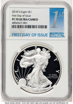 2018-S Proof Silver Eagle 1 oz FDI 1ST NGC PF70