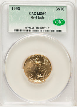 1993 Gold Eagle 1/4 oz Non Designation CACG MS69