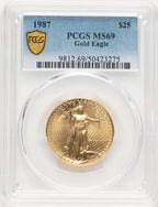 1987 Gold Eagle 1/2 oz Blue Gradient PCGS MS69