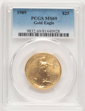 1989 Gold Eagle 1/2oz Blue Gradient PCGS MS69
