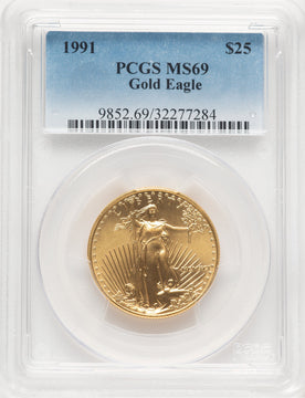 1991 Gold Eagle 1/2 oz Blue Gradient PCGS MS69