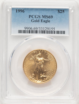 1996 Gold Eagle 1/2 oz Blue Gradient PCGS MS69