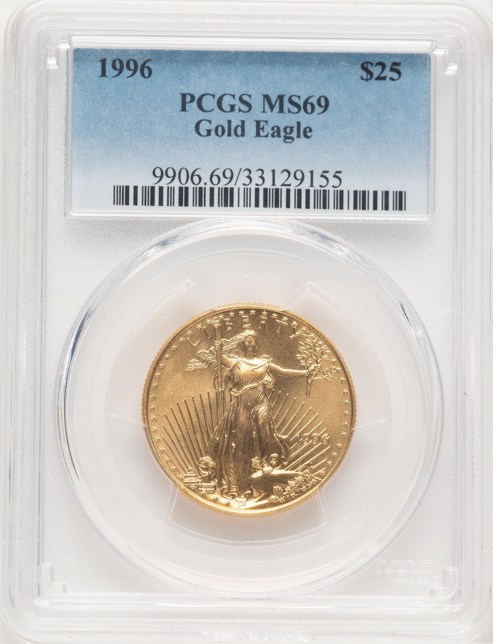 1996 Gold Eagle 1/2 oz Blue Gradient PCGS MS69