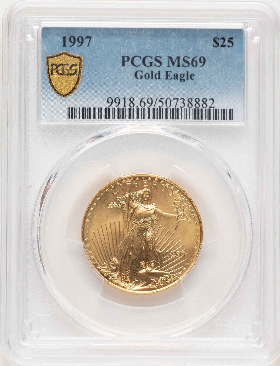 1997 Gold Eagle 1/2 oz Blue Gradient PCGS MS69