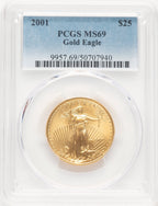 2001 Gold Eagle 1/2 oz Blue Gradient PCGS MS69