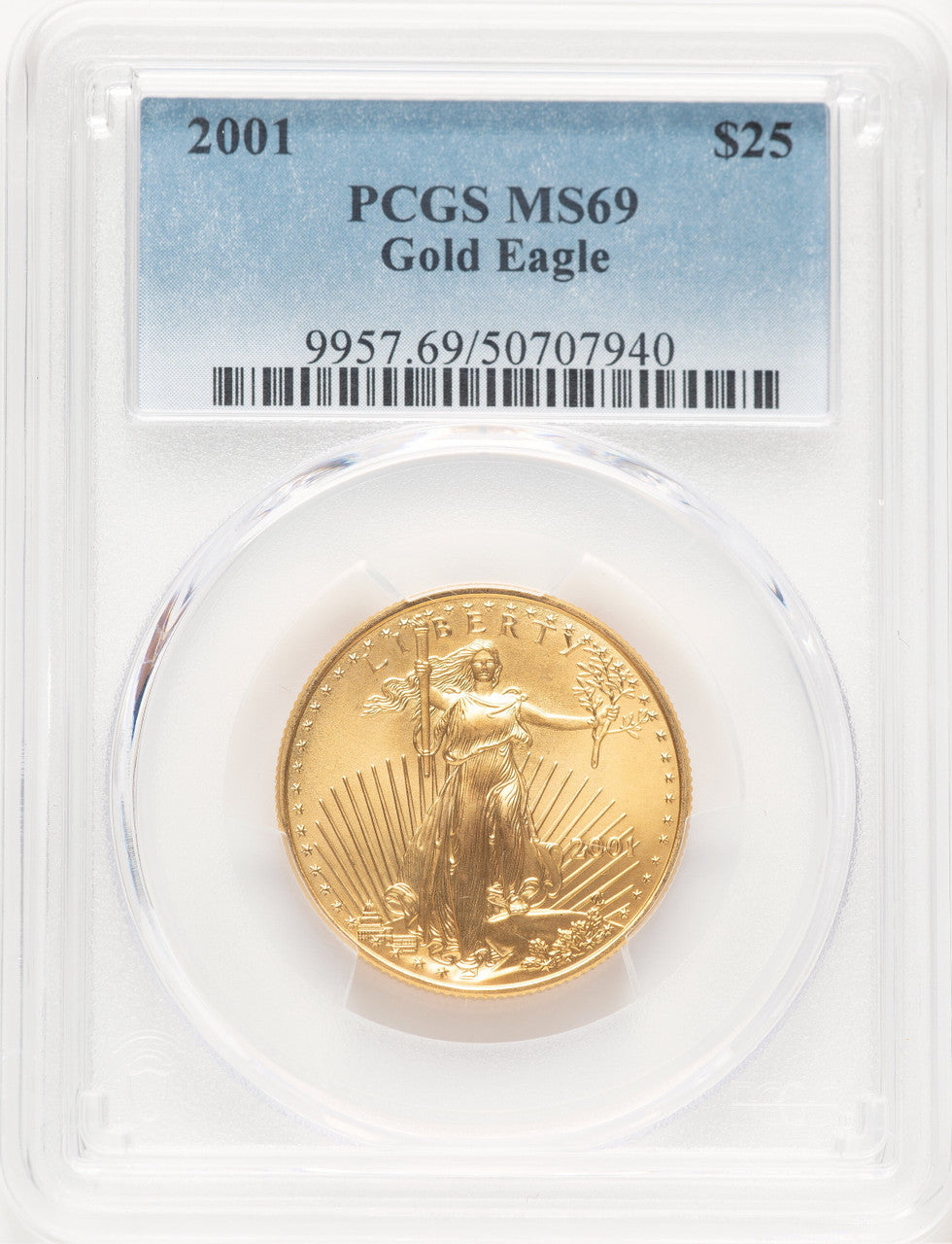 2001 Gold Eagle 1/2 oz Blue Gradient PCGS MS69