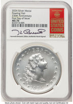 2024-(P) Silver 230th Anniversary Flowing Hair Medal FDI Kenneth Bressett Red Book Modern Commemoratives NGC MS70 (773188069)