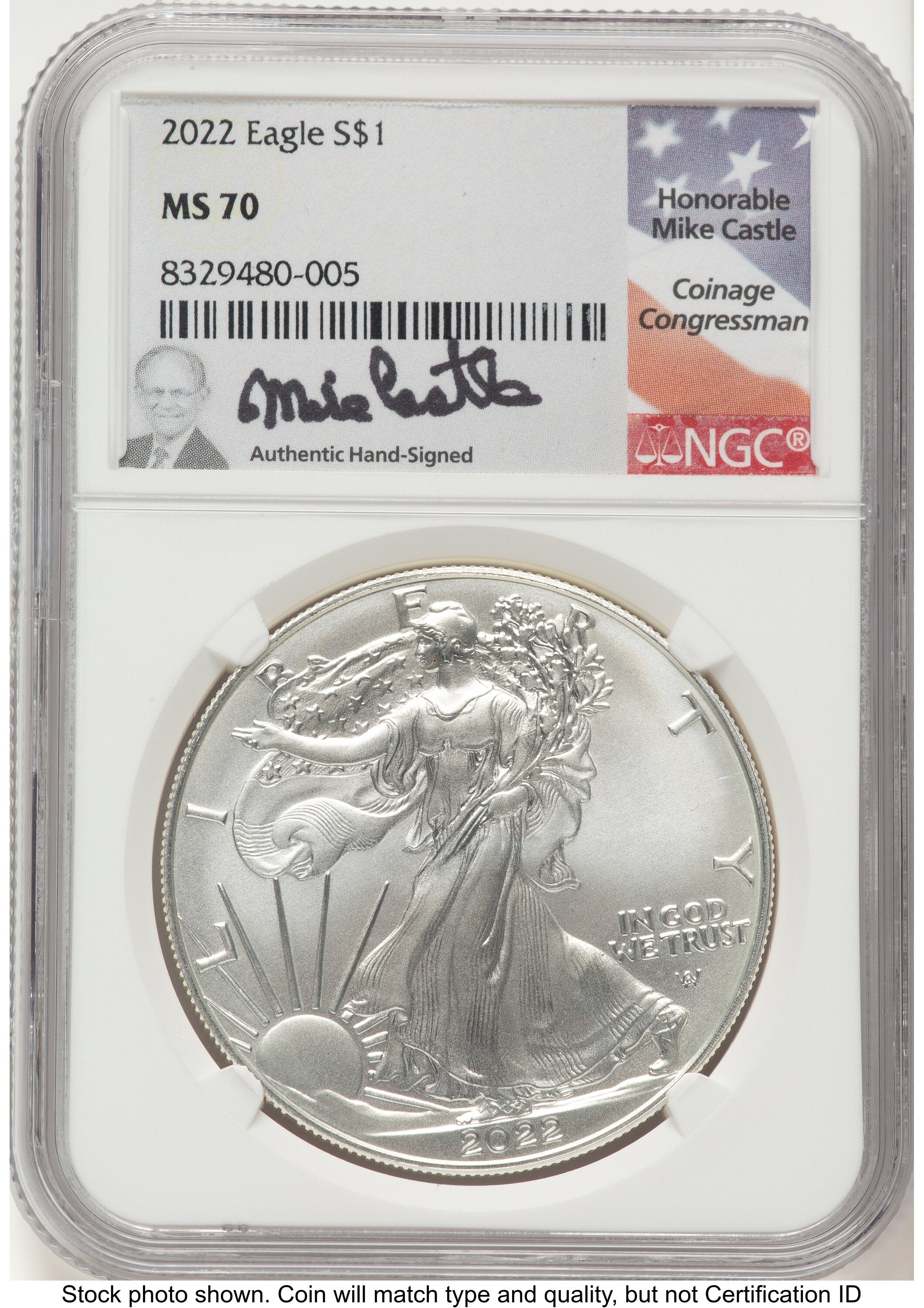2022 Silver Eagle Mike Castle NGC MS70