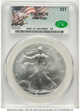 2001 Silver Eagle Ron Drzewucki CACG MS70