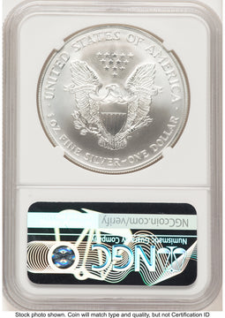 2001 Silver Eagle Brown Label NGC MS70