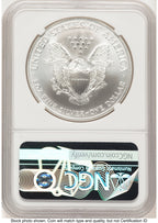 2001 Silver Eagle Brown Label NGC MS70