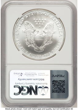 2007 Silver Eagle Early Production Mike Castle NGC MS70