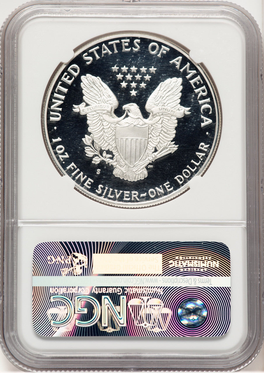 1986-S Proof Silver Eagle 1 oz Brown Label NGC PF70