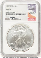 1999 Silver Eagle John NGC MS70 Mercanti