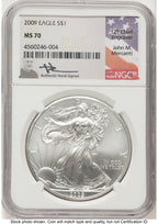 2009 Silver Eagle John NGC MS70 Mercanti