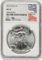 2012 Silver Eagle John NGC MS70 Mercanti