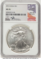 2014 Silver Eagle John NGC MS70 Mercanti