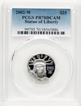 2002-W Proof Platinum Eagle 1/4 oz Blue Gradient PCGS PR70