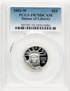 2002-W Proof Platinum Eagle 1/4 oz Blue Gradient PCGS PR70