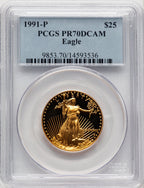 1991-P Proof Gold Eagle 1/2 oz Blue Label PCGS PR70