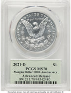 2021-D Morgan Dollar AR Thomas Cleveland Minuteman PCGS MS70