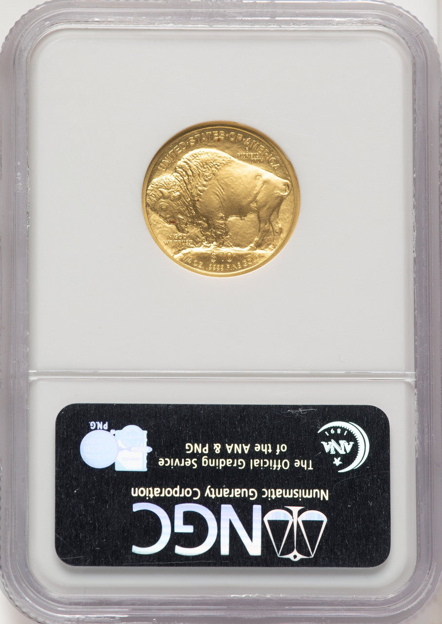2008-W Burnished Gold Buffalo 1/4 oz ER Blue NGC MS70