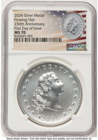 2024-(P) Silver 230th Anniversary Flowing Hair Medal FDI Flowing Hair Label Modern Commemoratives NGC MS70 (773662031)