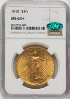 1910 $20 CAC Saint-Gaudens Double Eagle NGC MS64+