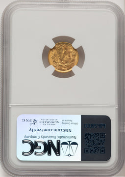 1857 G$1 Gold Dollar NGC MS64