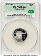 2003-W Proof Platinum Eagle 1/4 oz Non Designation CACG PR70