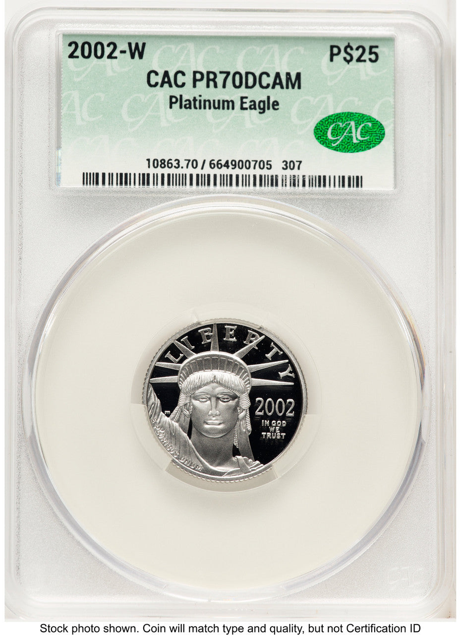 2002-W Proof Platinum Eagle 1/4 oz Non Designation CACG PR70