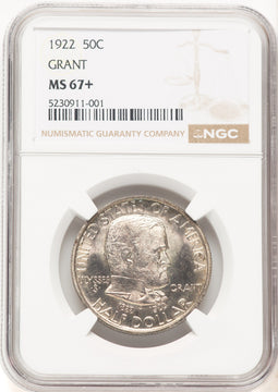 1922 50C Grant No Star Commemorative Silver NGC MS67+