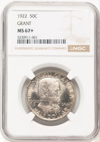 1922 50C Grant No Star Commemorative Silver NGC MS67+