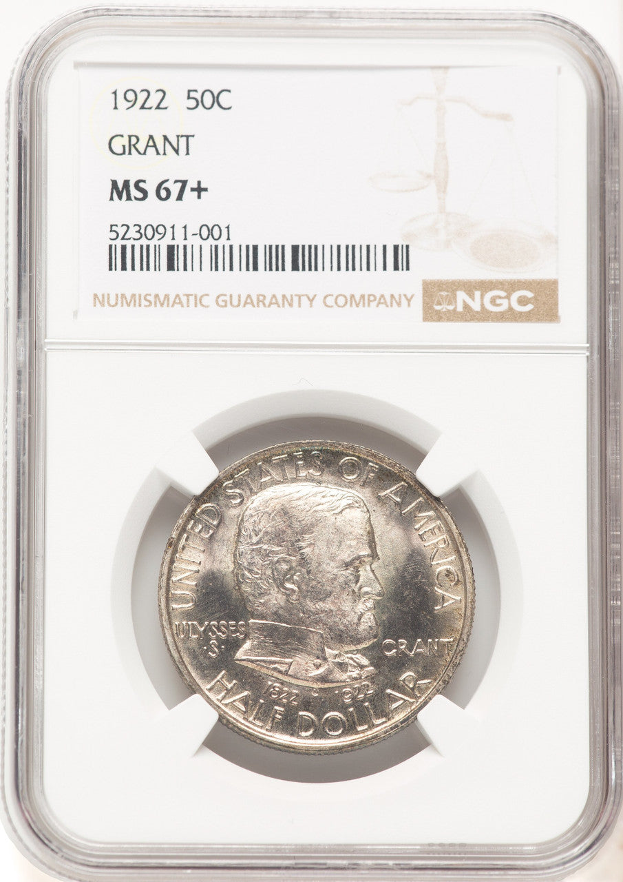 1922 50C Grant No Star Commemorative Silver NGC MS67+