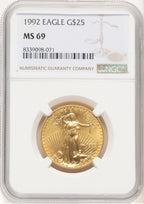 1992 Gold Eagle 1/2 oz Brown Label NGC MS69