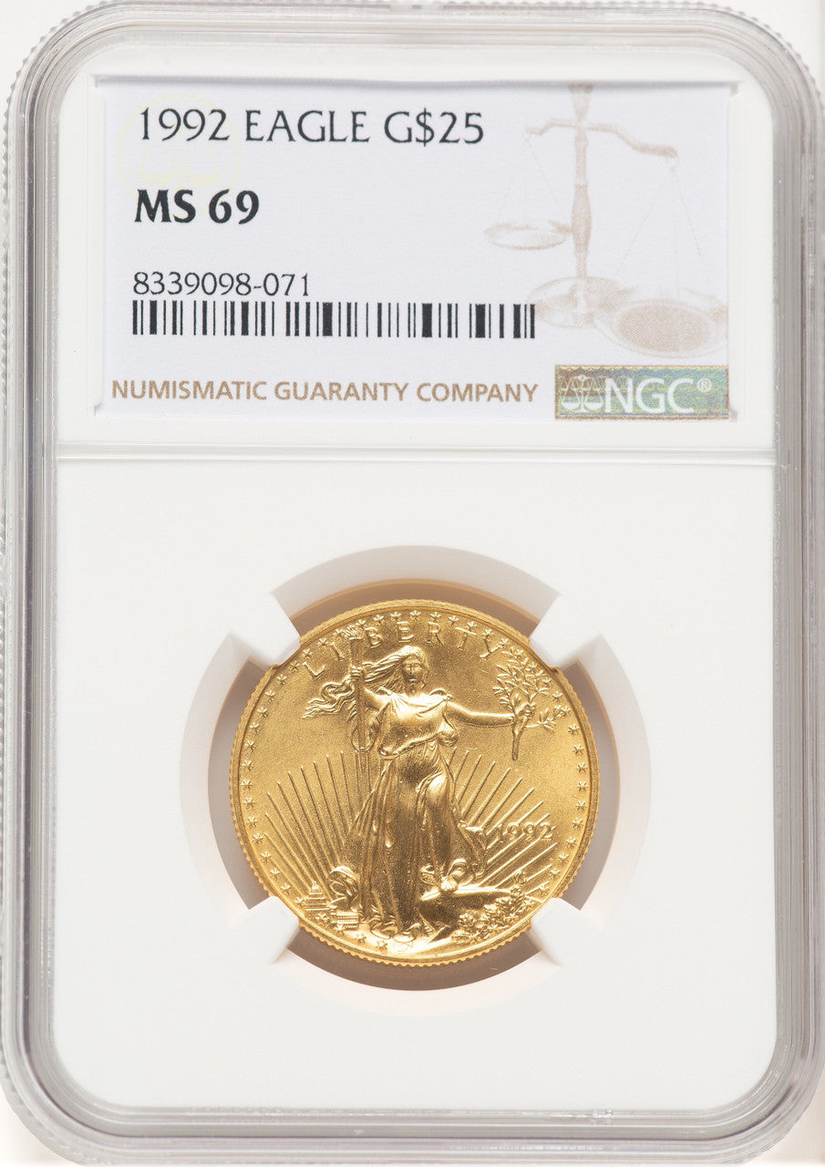 1992 Gold Eagle 1/2 oz Brown Label NGC MS69