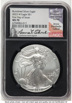 2023-W Burnished Silver Eagle 1 oz FDI Anna Cabral NGC MS70