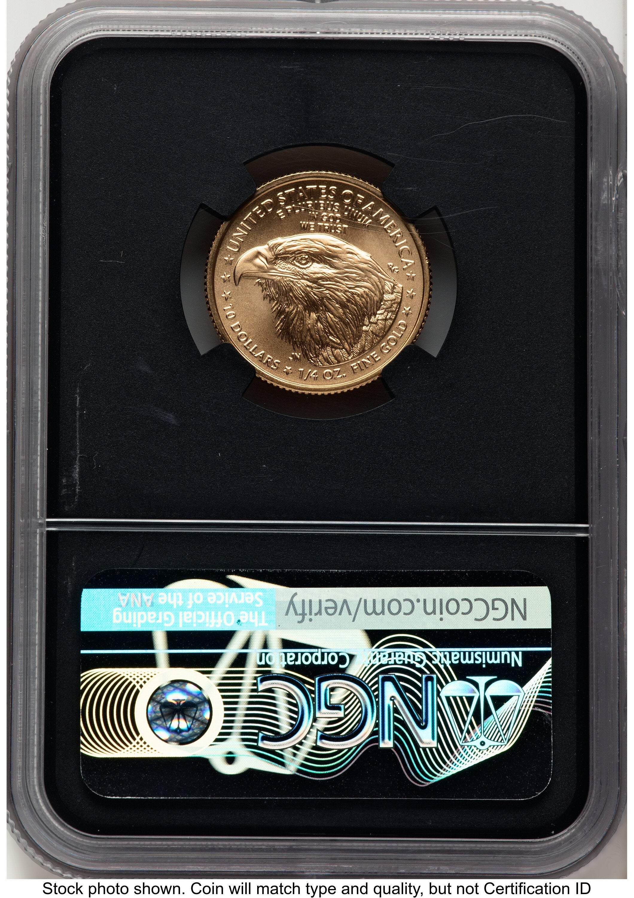2021-W TY2 Gold Eagle 1/4 oz Unfinished Proof Dies Gold Flying Eagle NGC PF70