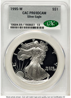 1995-W Proof Silver Eagle 1 oz Silver Label CACG PR69