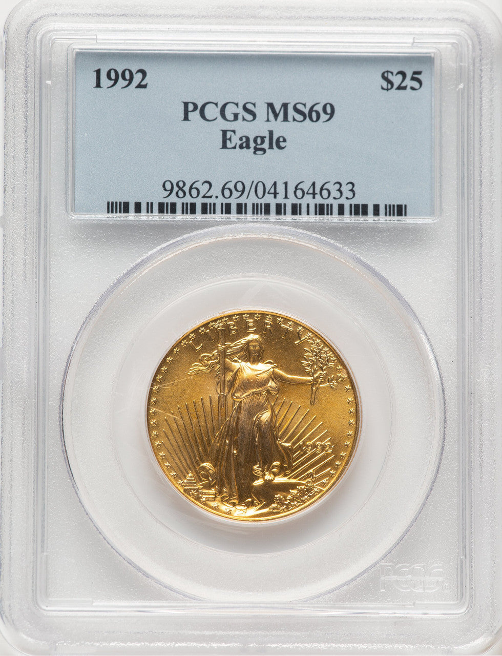 1992 Gold Eagle 1/2 oz Blue Label PCGS MS69